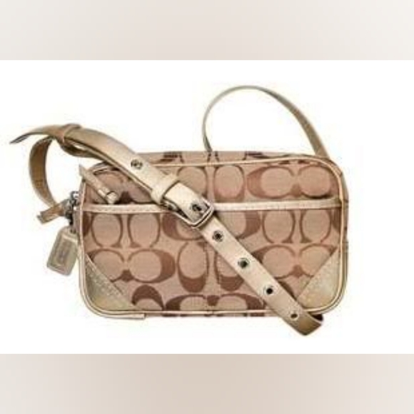 Coach Handbags - COACH Khaki Gold Mini Belt Waist Bag / Hip Bag